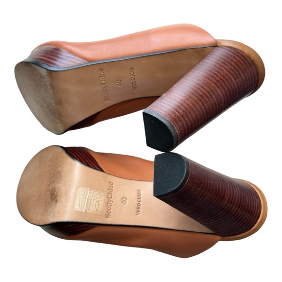 See by Chloe Women's Alex Leather Clog Platform Sandals Brown Size 40 EU/10 US - Picture 14 of 14